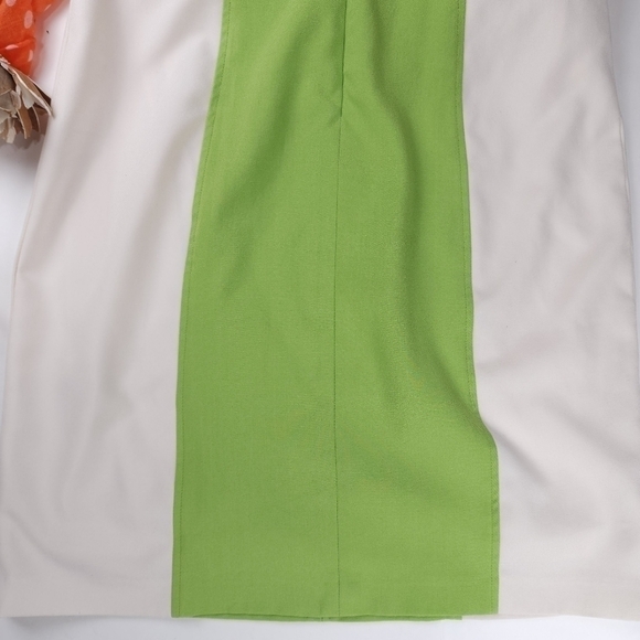 Ellen Tracy Lime Cream Dress Sz 4 - Picture 11 of 13